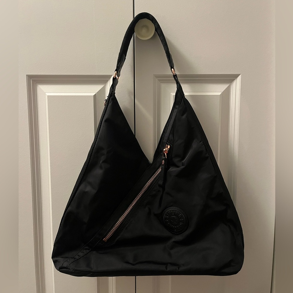 Kipling Black Shoulder Bag with Rose Gold Hardware